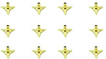 SATGURU CREATIONS Brass Wick Holder for All Types of Pooja Diya, Oil Lamp, Deepak, Batti Holder (Pack of 12, Multipurpose) Brass Table Diya Set