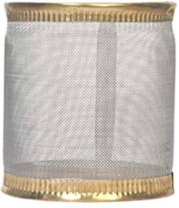 SATGURU CREATIONS Unbreakable Wind Guard for Tulsi Deepam/Akhand Diya/Steel Mesh with Brass Beading Deepak Wind Cover/Diya Jaali Cover in Big Size: 4x4 inch (Lamp and Lid not Included) Brass Table Diya Set