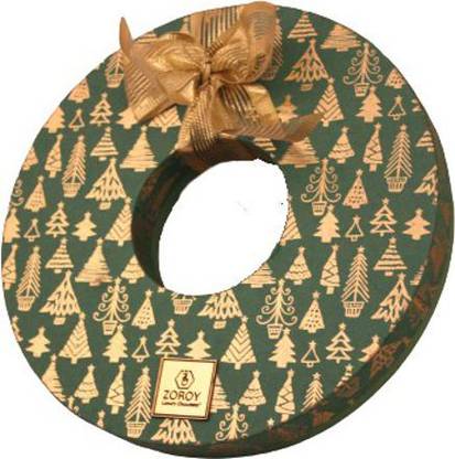 Zoroy Luxury Chocolate Christmas Wreath box | Christmas special truffles | almond rocks | Belgian style chocolate coated nuts | christmas tree shaped chocolates 8nos | snowman santa chocolates 8nos Combo