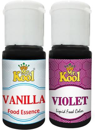 Mr.Kool Food Essence Vanilla & Food Color White 20 ML Each. Pack Of 2 Combo. Food Essence And Food Color For Backing Cakes, Cookies, Ice cream, Sweets. Combo