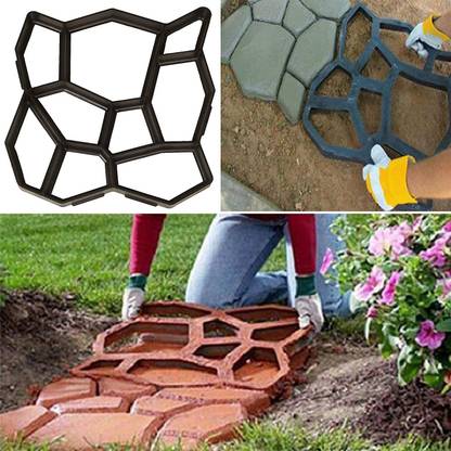 Adfresh Walk Maker Concrete Molds Plastic Paving Moulds Path Maker Mold for Tile Garden Tool Kit