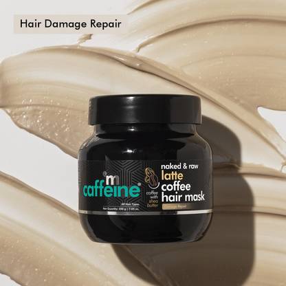 mCaffeine Latte Coffee Hair Mask for Intense Damage Repair with Shea & Murumuru Butter | Deeply Conditions Dry & Damaged Hair | Sulphate & Paraben Free | For Men & Women