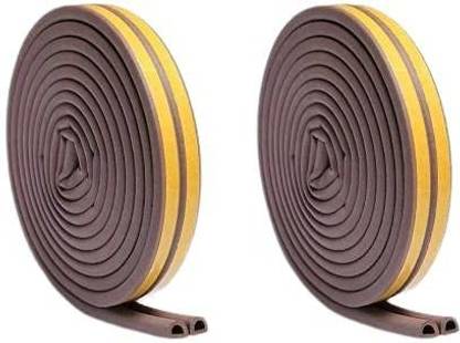 SUPERMALL Windows & Door D Shaped Soundproofing EPDM Tape | Brown | 6 Meter | Set of 2 6 m Single Sided Tape