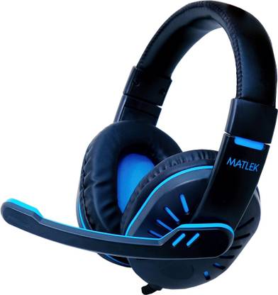 Matlek Gaming Headphones With Adjustable Mic | Deep Bass Wired Gaming