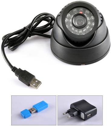 Trendzino ™ Night Vision USB CCTV inBuilt DVR with Memory Card Slot Recording Security Camera