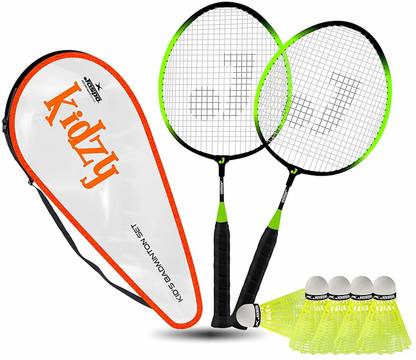 Jaspo Kidzy Steel Badminton Racquet Set with 6pc.Nylon Shuttlecock. Badminton Kit