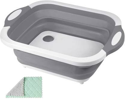 Supernova Store Silicone Chopping Board with Towel, Space Saving 3 in 1 Multifunction Kitchen Tool Set