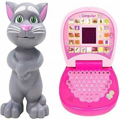 mayank & company combo Talking Tom CAT and Pink Display Laptop