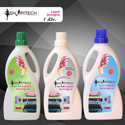 SHOPITECH 3 multipack Liquid Detergent suitable for washing machine and use for hand wash Detergent Powder (Fresh)