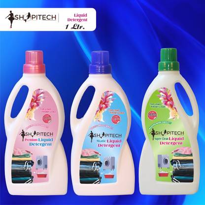 SHOPITECH Easy Wash Liquid Detergent, Suitable for top load detergent and front load liquid detergent, Wash Detergent for Machine and Hand Wash -1 Liter Fresh Liquid Detergent (1000 ml) Fresh Liquid Detergent