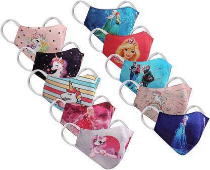 Ocean Enterprise Unicorn4+Barbie6 Mask (Pack of 10) kid's, Girls Printed Fashionable Protective Mask for Kids, Anti-pollution, Anti-virus and Anti-bacterial Fabric Designer Printed Face Mask For Kids, Children All Age Suitable, For 3 to 10-11 Year Kids 5 Premium Quality Kids Unicorn Printed All Design Face Mask Reusable, Washable Soft Cotton Mask For 3 to 10-11 Year Kids Girls Washable, Reusable Cloth Mask Cloth Mask (Free Size, Pack of 10) Unicorn4+Barbie6 Mask (Pack of 10) kid's, Girls Printed Fashionable Protective Mask for Kids, Anti-pollution, Anti-virus and Anti-bacterial Fabric Designer Printed Face Mask For Kids, Children All Age Suitable, For 3 to 10-11 Year Kids 5 Premium Quality Kids Unicorn Printed All Design Face Mask Reusable, Washable Soft Cotton Mask For 3 to 10-11 Year Kids Girls Washable, Reusable Cloth Mask Cloth Mask (Free Size, Pack of 10) Cloth Mask (Free Size, Pack of 10, 3 Ply) Reusable, Reusable Cloth Mask With Melt Blown Fabric Layer