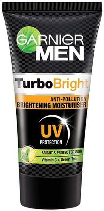 GARNIER MEN Turbo Bright Anti-Pollution Brightening Moisturiser [ Vitamin C + Green Tea ] [ Pack Of 140gm ]