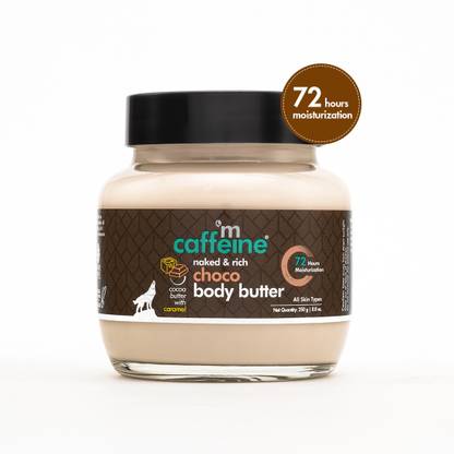 mCaffeine Choco & Shea Body Butter Lotion, 72Hr Moisturisation, Reduces Dry Skin
