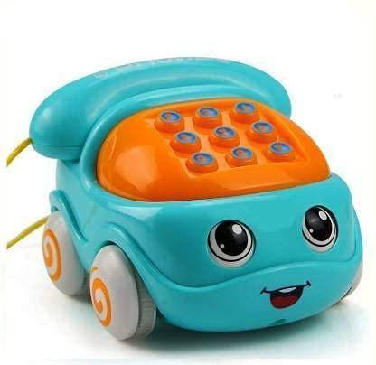 Pulsbery Friction Powered Pull Along Musical Phone Car Toy for Kids