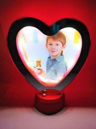 IQ ZONE Magic mirror and photo frame 2 in 1 Best for Couple Gift and The best wishes 8 inch battery operatde