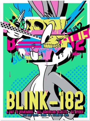 Blink-182, blink one eighty two, an American rock band, Mark Hoppus, Travis Barker, Matt Skiba Matte Finish Poster Photographic Paper