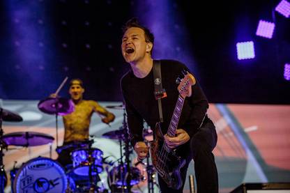 Blink-182, blink one eighty two, an American rock band, Mark Hoppus, Travis Barker, Matt Skiba Matte Finish Poster Photographic Paper