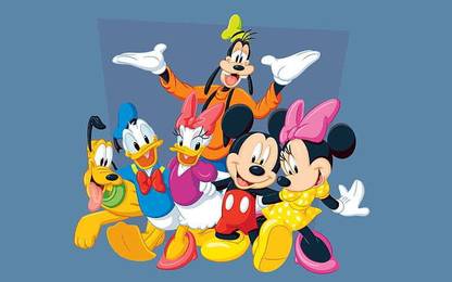 Cartoon Donald Duck Daisy Duck Mickey Mouse Pluto And Goofy Matte Finish Poster Photographic Paper