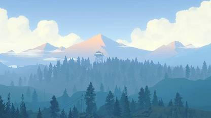Forest Firewatch Artwork Mountains Matte Finish Poster Photographic Paper