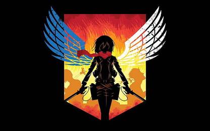 Shingeki No Kyojin Mikasa Ackerman Logo Scout Regiment Matte Finish Poster Photographic Paper