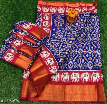Printed Bollywood Cotton Blend Saree