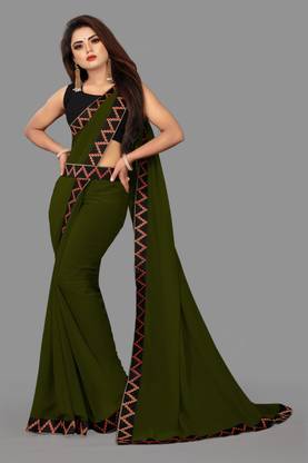 Plain Fashion Georgette Saree