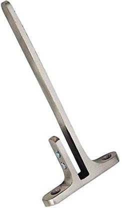 Goldstores Adjustable Casting Iron F Type Glass Shelf Bracket Square - 12mm (Colour - Silver Laquer) (12, 10 Inch) 12 Inch, 1.5 Inch Shelf Bracket