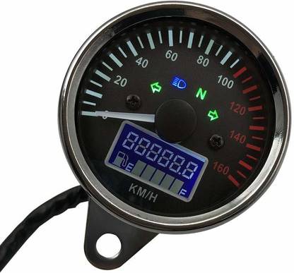 PRS 12V Motorcycle Speedometer LED Digital Tachometer Liquaid Crystal Instrument Gauge Odometer with Fuel Meter Indicator Analog Speedometer