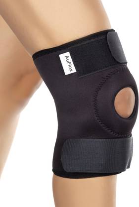 AuFlex Adjustable Knee Support Knee Wraps for Pain Relief Black Free Size (Pack of -1) Knee Support