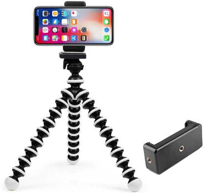Wolgite Portable Cell Phone Tripod Camera Tripod Stand with Mobile Holder Flexible Tripod Stand Compatible for Smartphones, DSLR, Go Pro Tripod Bracket, Tripod