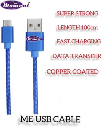 Moment Type-C Braided USB Cable, Fast Charging, Data Transfer Upto 400Mbps, Flexible Unbreakable Joints, 100% 3 Layer Copper Coated, Output: 3.1Amp. (Support All Type-C Device.) Power Meter for Cables