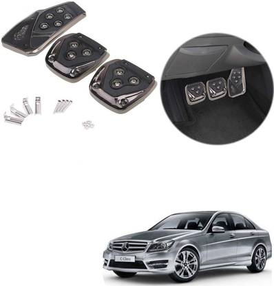 Znee Smart ZS-BV-149 Black Non-Slip Manual Car Pedals kit Pad Covers 3 Pcs Set for MERC Des-Benz C-Class Car Pedal