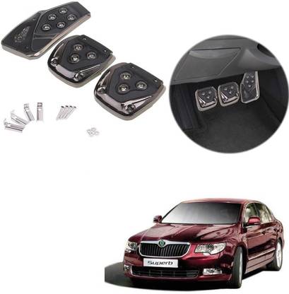 Znee Smart ZS-BV-259 Black Non-Slip Manual Car Pedals kit Pad Covers 3 Pcs Set for Skoda Superb Car Pedal