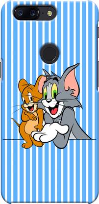 CustomEra Back Cover for OnePlus 5T (Tom Jerry Blue Checks Design)