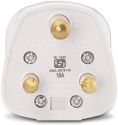 Wipro North West 16A 3-Pin Plug Top (Pack of 1) Three Pin Plug