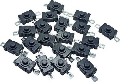 Deep trading 20 Pieces Tactile Switch Push to ON Self Locking Button for DIY Projects (Multicolour) Electronic Components Electronic Hobby Kit