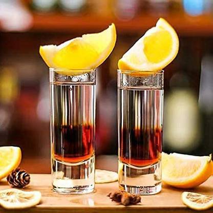 Glass World (Pack of 6) High Ball Shot Glass 60ml ,Heavy Base Clear Shot Glass, Great for Whisky Brandy Vodka and Tequila Glass Set Shot Glass