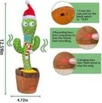 MindsArt Dancing Cactus Repeat, Talking Dancing Cactus Toy, Repeat+Recording+Dance+Sing, Wriggle Dancing Cactus For Kids Fun And For Reacting Voice With Multicolor