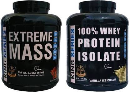 Gk King Series Extreme Mass Gainer & Whey Protein Combo (4.95Kg Chocolate & Vanilla) Weight Gainers/Mass Gainers