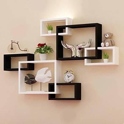 STRONG GALLERY Wall shelf intersecting shelves set of 6 MDF. MDF (Medium Density Fiber) Wall Shelf