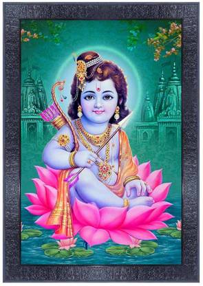 pnf Bal Ram (Baby)Religious Wood Photo Frames with Acrylic Sheet (Glass) for Worship/Pooja 20860 Religious Frame