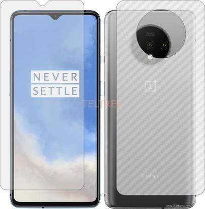 TELTREK Front and Back Screen Guard for ONEPLUS 7T (Front Matte Finish & Back 3d Carbon Fiber)