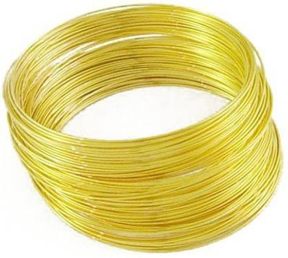 Beadsnfashion Finding For Jewellery Making Golden Memory Wire For Bracelets, Size 2.4, Pack Of 100 Rows