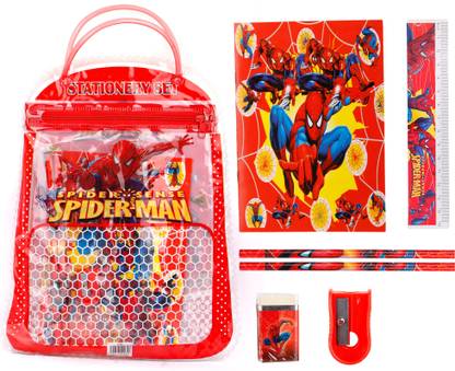 Zest 4 Toyz Goodie Bags with Stationery Inside for Kids / Birthday Party Occasional Return Gift Mix Stationery Kit Set Kids Boys (Pack of 3) Assorted Colours