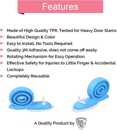 Safe-o-kid Pack of 4 - Rotating Snail Shaped, Fit-all Finger Guard