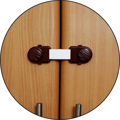 Safe-o-kid Flexible, 2-Side Open Dual Color Short Multi-Purpose Child Safety Lock (Pack of 4)