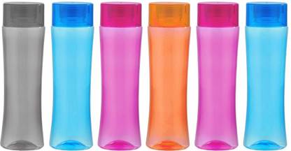 LaChoiceIt Curve Pattern 6 Pieces Plastic Water bottle multi colored 1000 ml Bottle