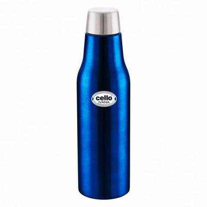 cello Ivana Stainless Steel Double Walled Bottle, Hot and Cold, 350ml, Blue 350 ml Steel Flask