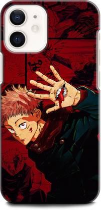 INDICRAFT Back Cover for APPLE iPhone 12 Mini YUJI ITADORI, ANIME, NEON, CARTOON, JUJUTSU KAISEN, RED
