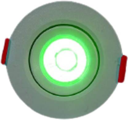 D'Mak 3 Watts Round LED Ceiling COB Spot Light (Green ) pack of 1 Recessed Ceiling Lamp